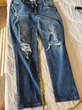 Flying Monkey high rise, slim straight distressed jeans size 31